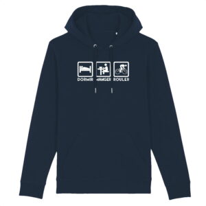 sweat capuche lifestyle Dormir Manger Rouler - clair