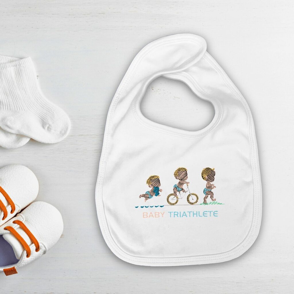 Bavoir triathlon bébé couleur